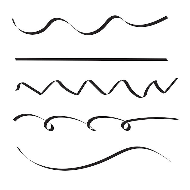 Set of hand drawn horizontal lines Vector