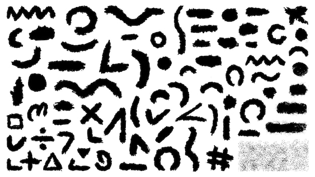 Set of hand drawn painted scratched vector Illustrations template of grunge banners abstract background brush texture