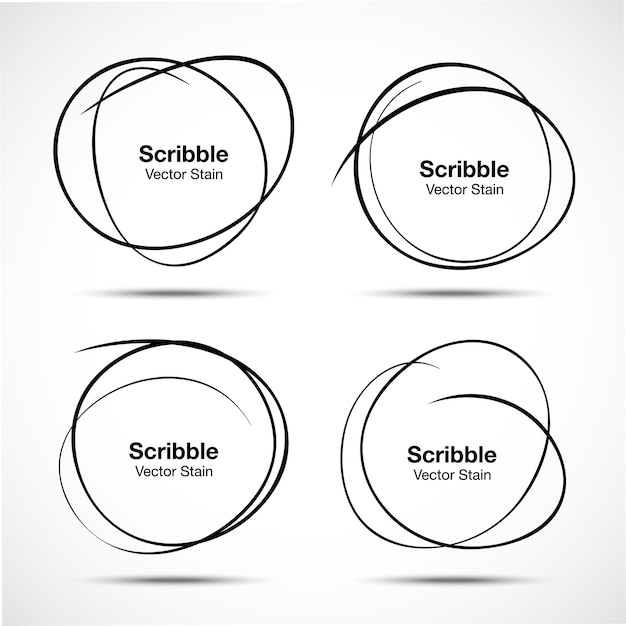 set of hand drawn scribble circles