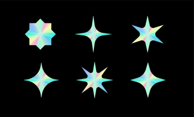 set of holographic shapes holographic stickers collection