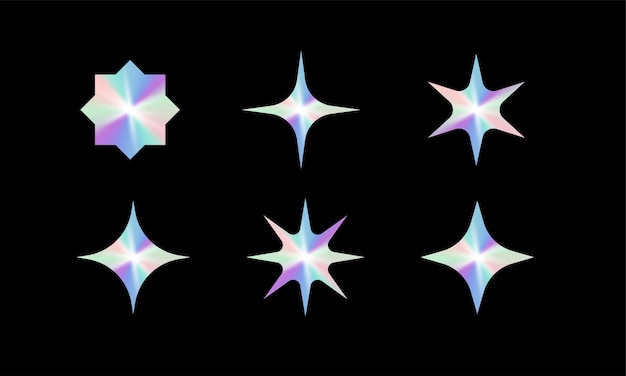 set of holographic shapes holographic stickers collection
