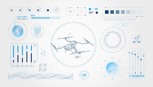 set of infographic elements about drone and geolocation