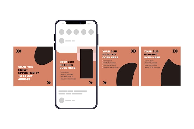 set of instagram carousel post editable social media instagram carousel post modern and creative b