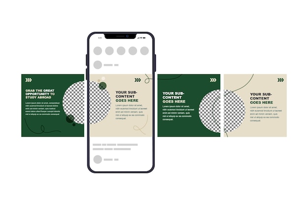 set of instagram carousel post editable social media instagram carousel post modern and creative b