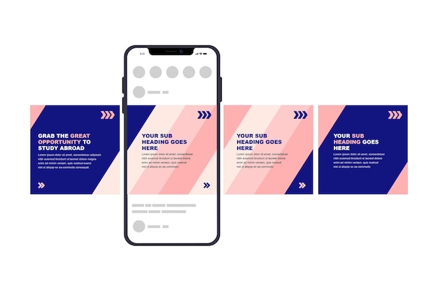 set of instagram carousel post editable social media instagram carousel post modern and creative b