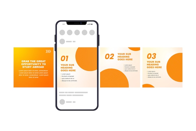 set of instagram carousel post editable social media instagram carousel post modern and creative b