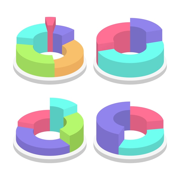 Set of isometric chart collection
