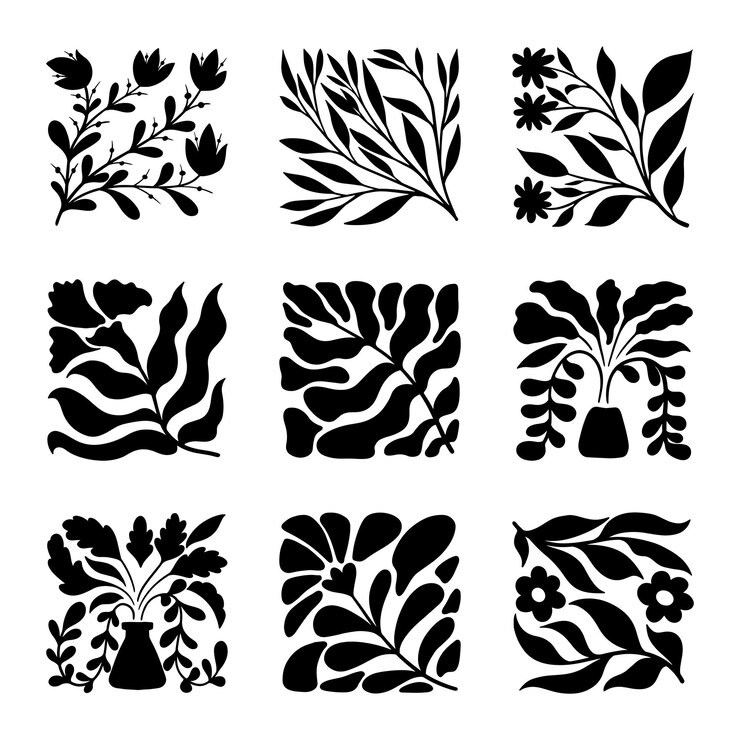 Vektör set of leaves silhouette vector
