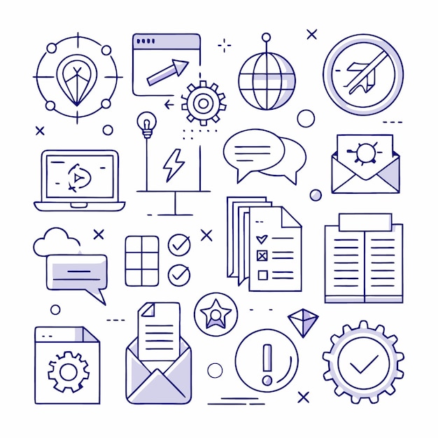 Set of line icons for web design and development