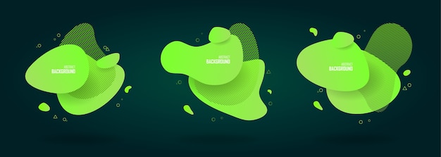 Set of liquid color abstract shapes, abstract design background.