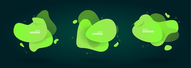 Set of liquid color abstract shapes