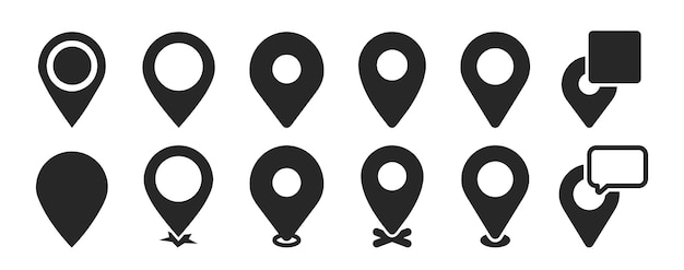 set of location pin icons modern map markers location mark icons pin vector icons isolated