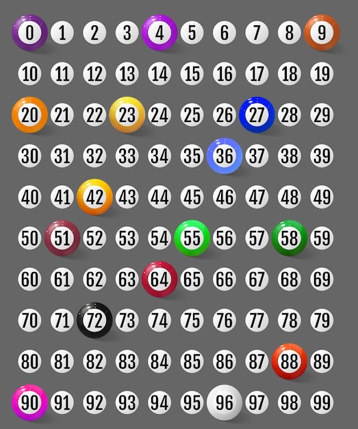 set of lotto balls and numbers to them collection for creating basic lotto balls vector