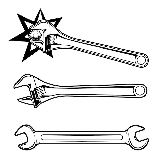 Set of mechanic tools for garage worker