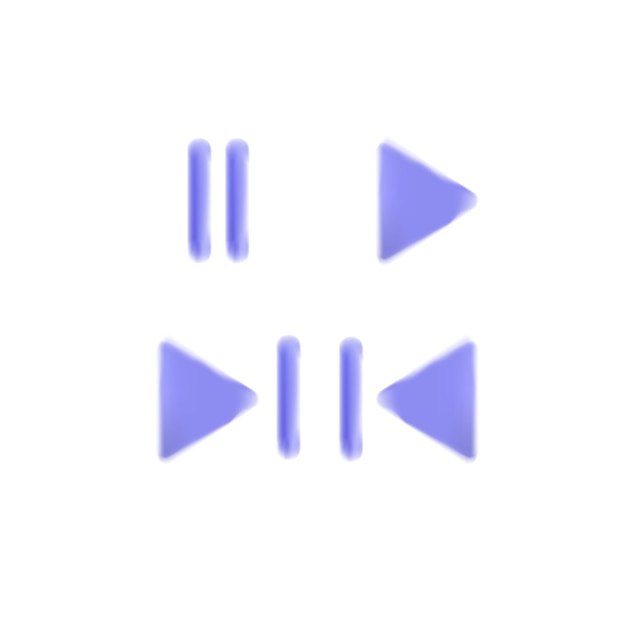 Set of media player button icons Play and pause buttons video audio player player button set icon symbol play and pause vector button Vector illustration