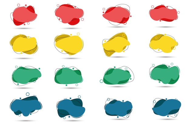 set of modern abstract vector banners. liquid color banners with different color and shapes
