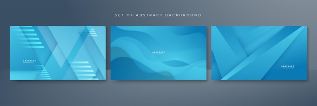 set of modern blue abstract background with corporate concept and modern trendy fresh color for presentation design flyer social media cover web banner tech banner business and webinar