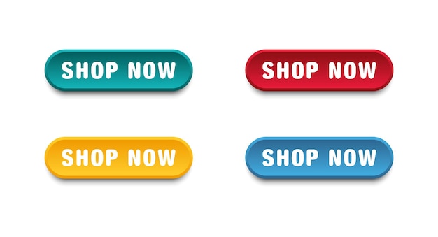 Set of modern buttons for web site and ui