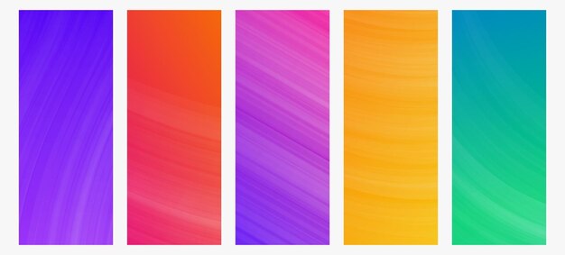 set of modern gradient backgrounds with lines header banner