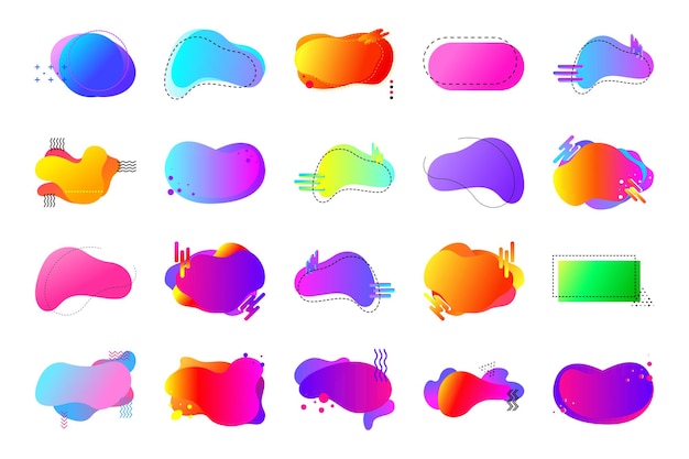 set of modern memphis abstract shape with copy space for text