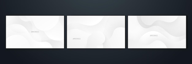 set of modern white grey abstract background banner vector abstract graphic design banner pattern presentation background web template
