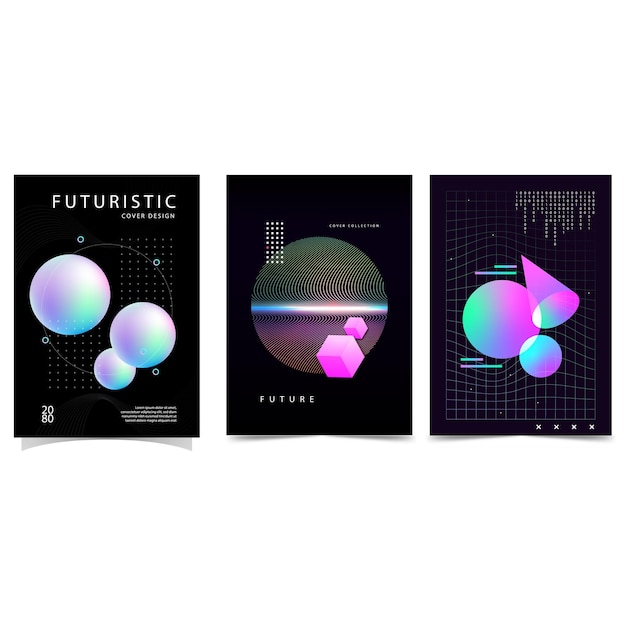 set of modernist abstract geometric vector posters with trendy minimalist isolated shapes