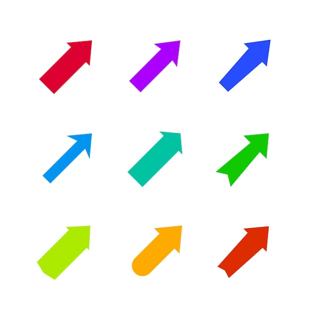 Set of multicolored various arrows Vector illustrationxA