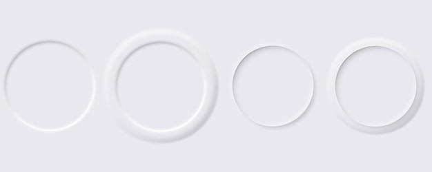 set of neumorphic ui design elements neumorphic circle vector illustration