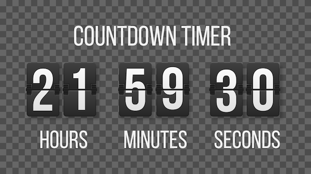 Set of numbers on a mechanical scoreboard. Creative illustration of countdown timer with different numbers. Clock counter art design. Countdown timer counter hours.