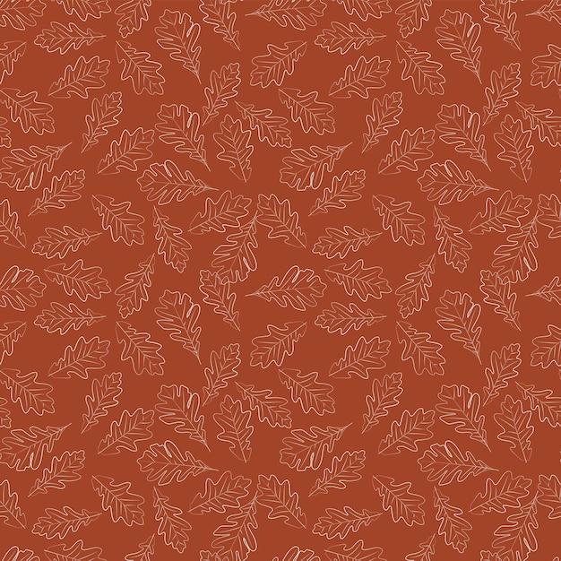 Set of oak leaves seamless patterns Vector graphics