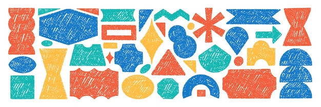 set of playful elements with abstract geometric shapes