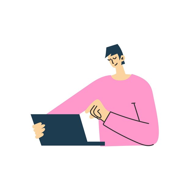 set of poses of people in pink clothes woman
