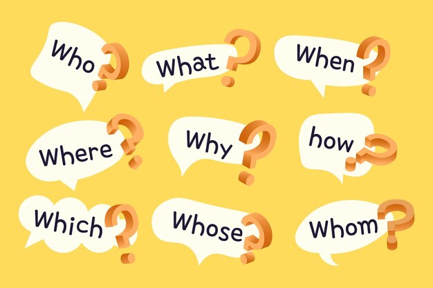 Set of question speech bubbles design