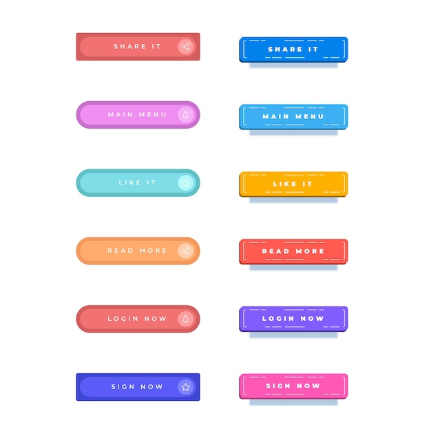 Set of Read More icons button design Colorful read more button pack for website ads UI and proje