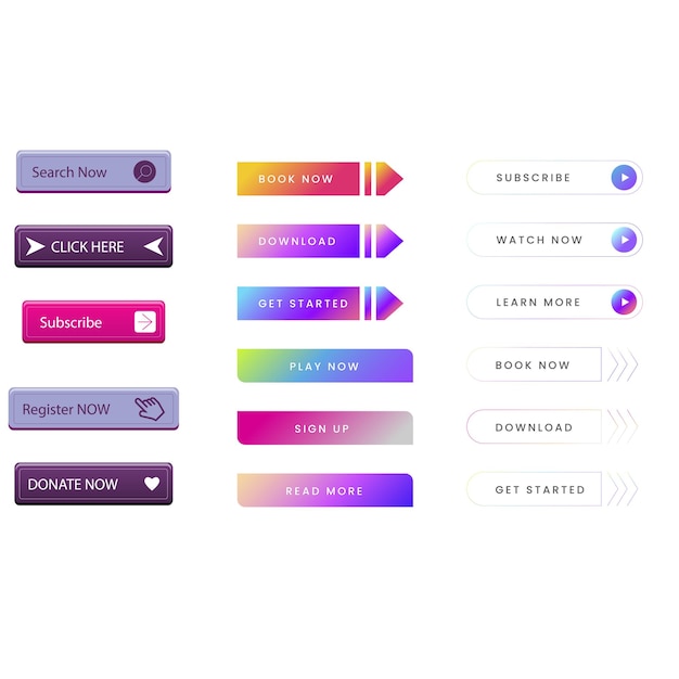 set of read more icons button design colorful read more button pack for website ads ui and proje