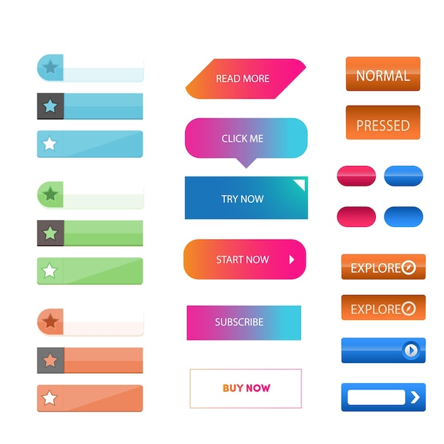 set of read more icons button design colorful read more button pack for website ads ui and proje