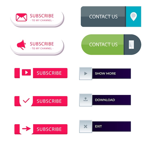 Set of Read More icons button design Colorful read more button pack for website ads UI and proje