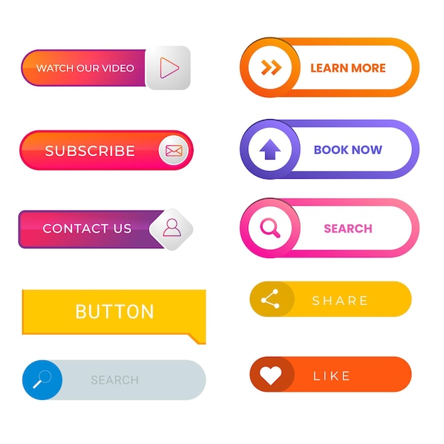 Set of Read More icons button design Colorful read more button pack for website ads UI and proje