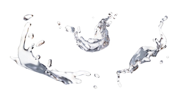 Set of realistic crystalline water in different forms and positions