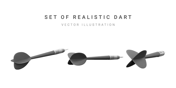 Vektör set of realistic darts vector illustration