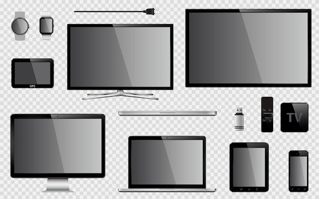 Set of realistic digital devices