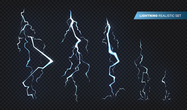 Set of realistic gradient lightning