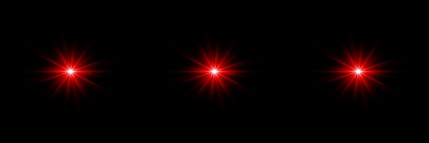 set of realistic light flares shining collection flash light effects