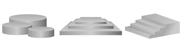 Vektör set of realistic podium exhibition stages isolated. eps vector
