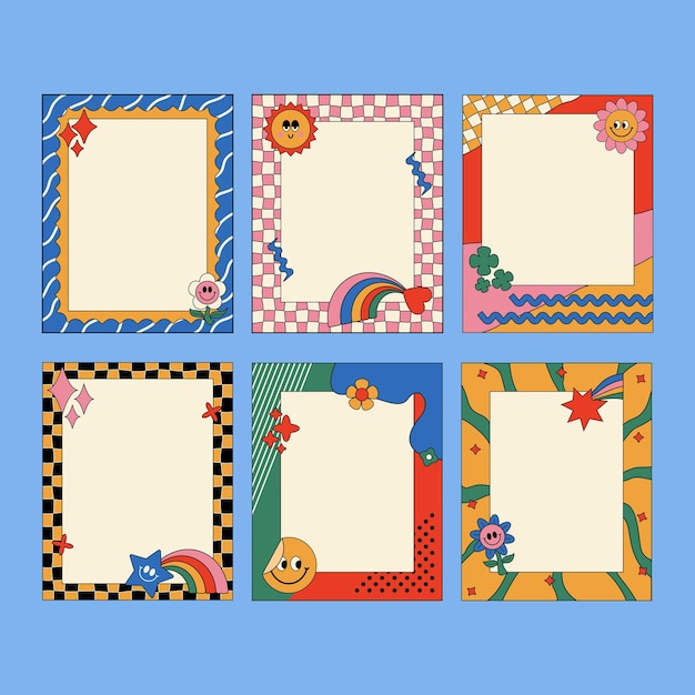 Set of retro frame vector