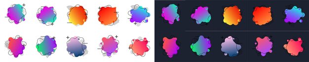 Set of round colorful vector shapes Abstract vector banners Design elements Vector Illustration