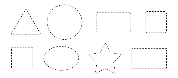 Set of Scissors and coupon cut template and dashed line Black icons Gift Coupon element template