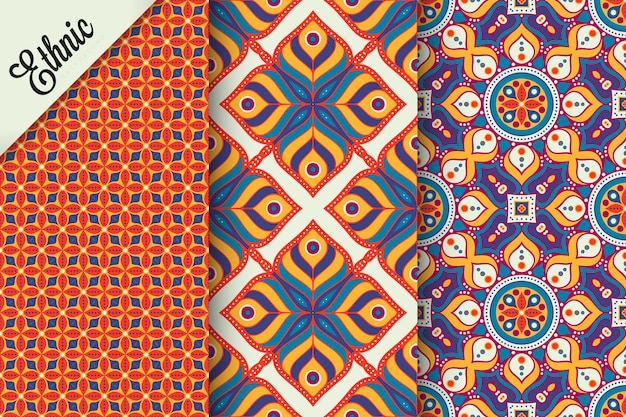 set of seamless pattern with geometric elements