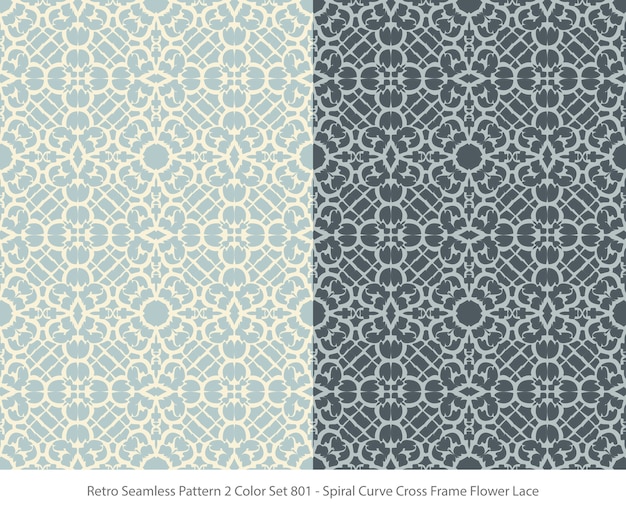 Set of seamless patterns with Curve Frame Flower Lace