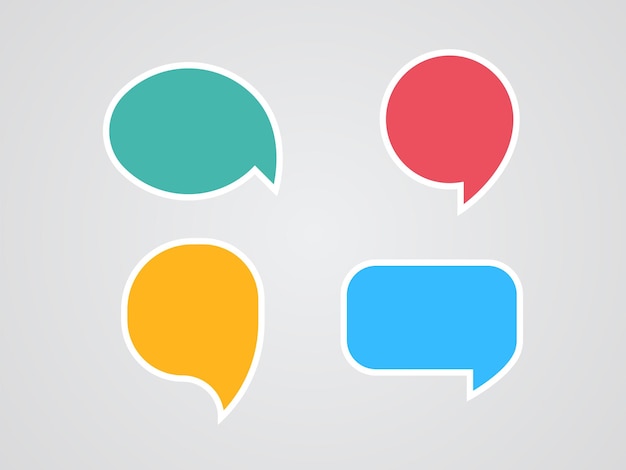 Set of shape for speech text in flat design
